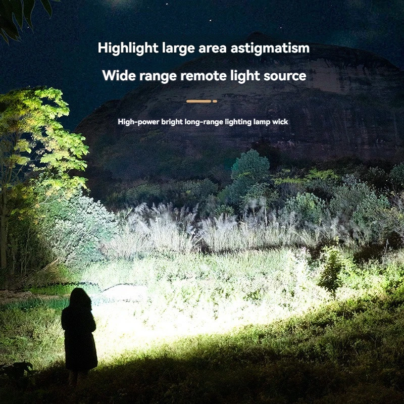 Multi-stage Heat Dissipation Electric Torch Compact Torch Portable Flashlight Multifunctional Torch High Powered Wick