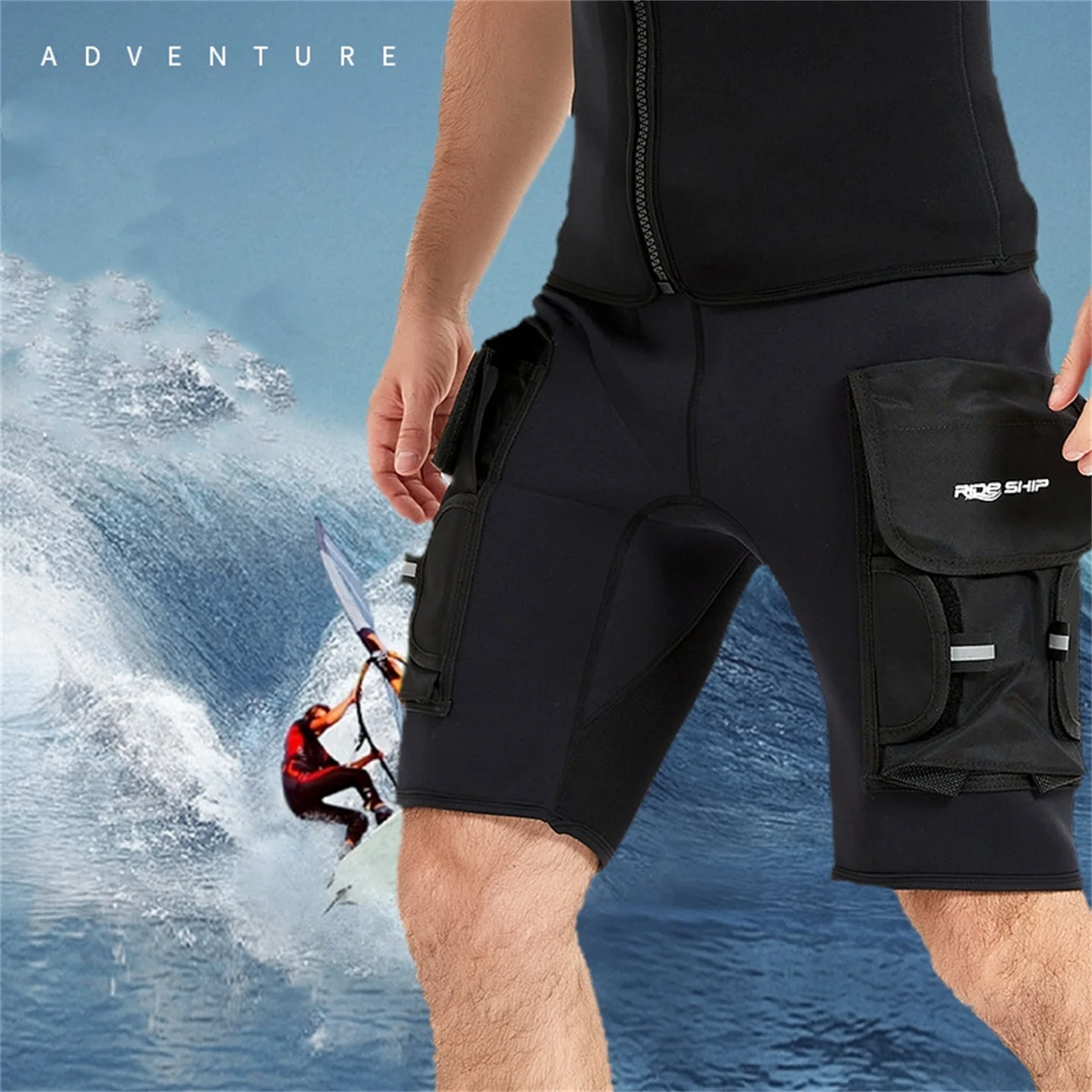 3mm Shorts Snorkeling Beach Men And Women Sailing Surfing Shorts Multifunctional Operation Storage Diving Swimming Shorts