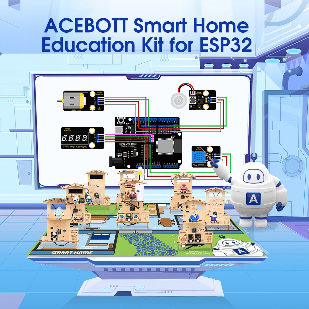 Imagem -04 - Acebott-stem School Smart Home Kit Solução Educacional Série com Recursos de Ensino para Arduino Uno r3 Esp32 Easy-plug