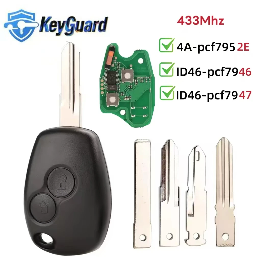 

Keyguard Remote car Key For Renault Duster Modus Clio 3 Twingo DACIA Logan Sandero Kangoo 433MHz 7946/7947 ID46 Chip