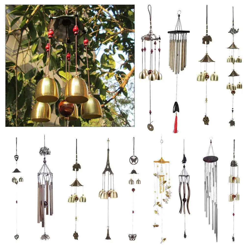Outdoor Living Wind Chimes Yard Garden Tubes Bells Copper Antique Windchime Wall Hanging Home Decor Decoration Wind Chimes