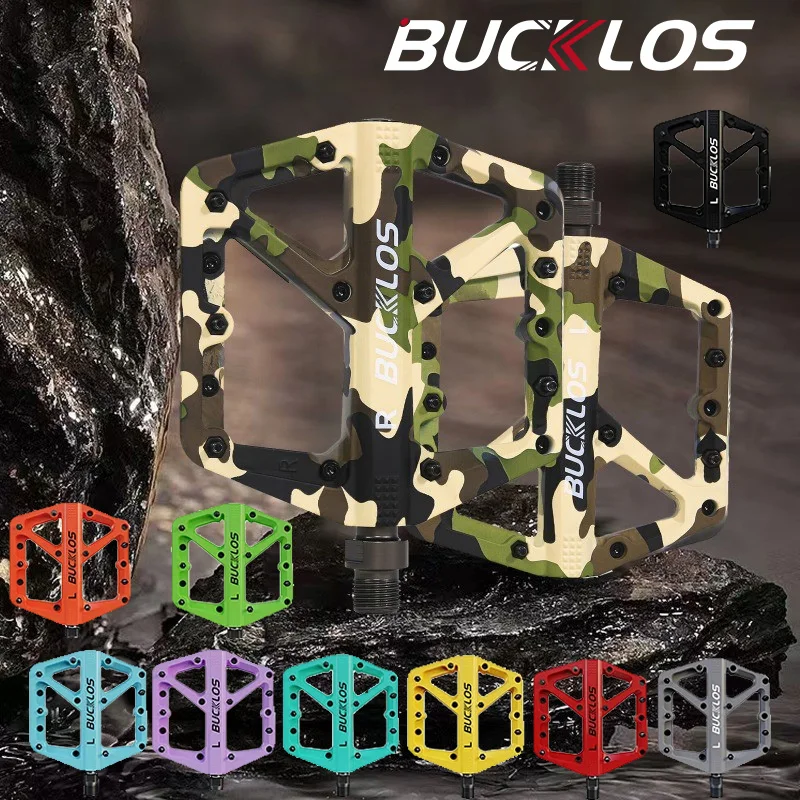 AliExpress BUCKLOS Bicycle Pedal DU Bearing Nylon Platform Footrest Flat Widen MTB Pedals for AM BMX Folding Bike Non-slip Road Bike Pedals