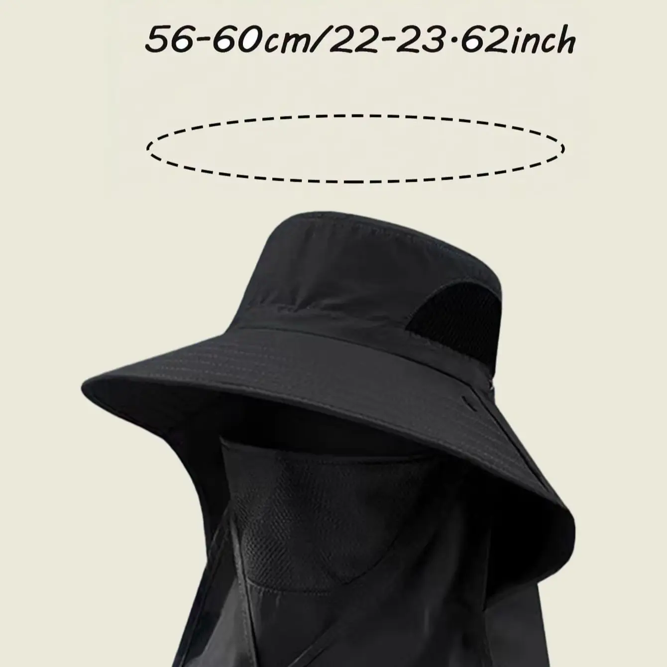 1Pc/2Pcs 1pc Unisex Plain Color Sun Protection Hiking Outdoor Neck Cover Wide Brim Fishing Sun Hat, Suitable For Daily Outing