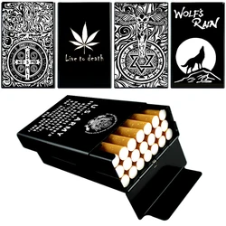 Unique Aluminum Alloy Cigarette Case Slide Cover Portable Pocket Cigaret Pack 20 Cigarette Boxes Man Smoker Gift