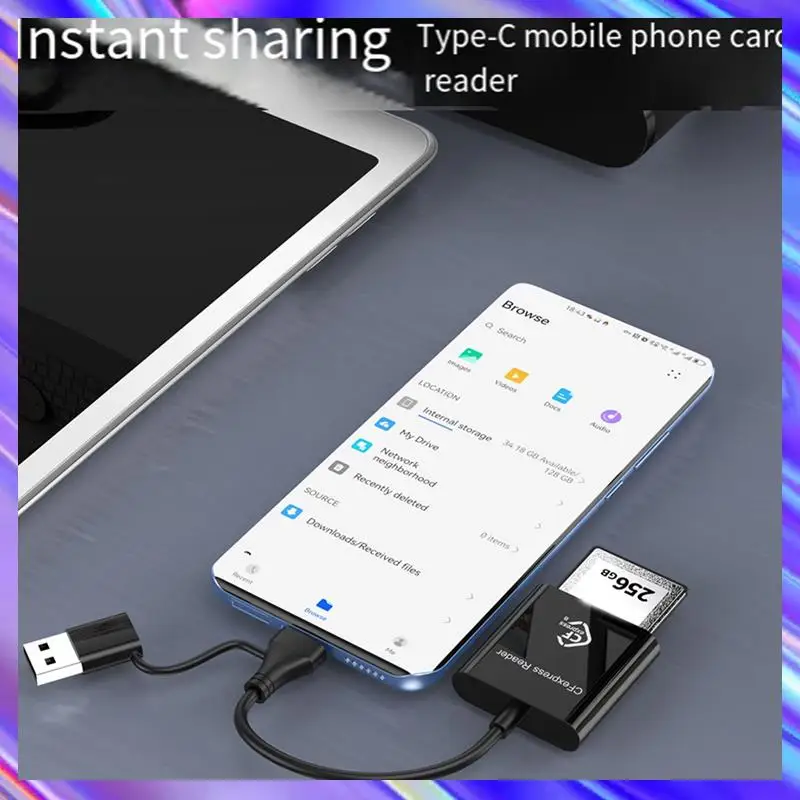 

A24U 10 Гбит/с Cfexpress Type B Card Reader Writer USB3.2 Gen2 USB-C Cfe Card Reader для Android Win XP/Vista/7/8/8.1/10/11 OS