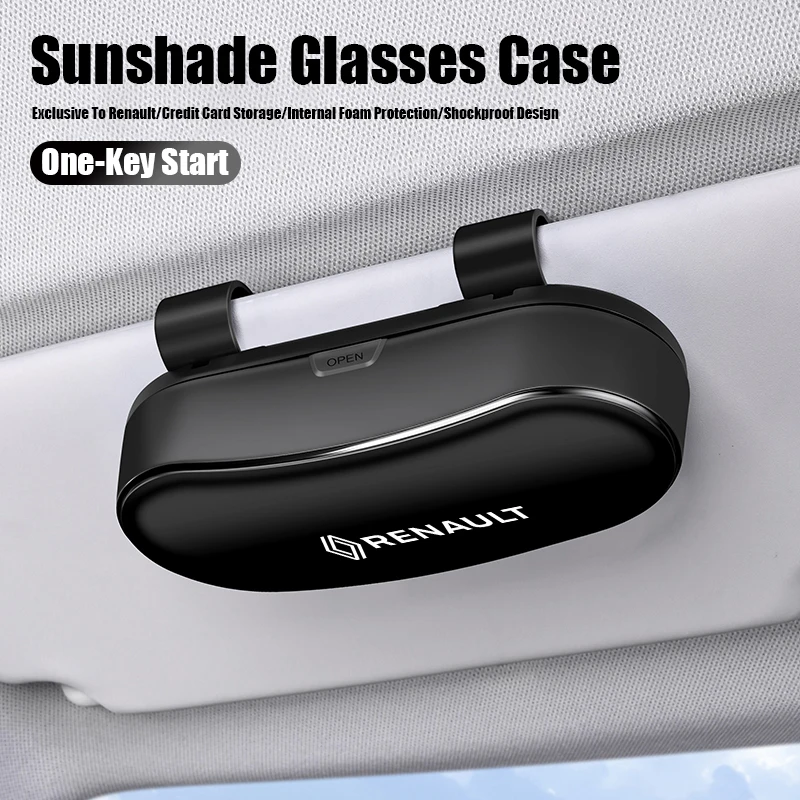 Car Sun Visor Glasses Case Anti-Scratch Storage Box For Renault Megane 3 2 4 Clio4 5 Captur Trafic Scenic2 Austral Kangoo Arkana