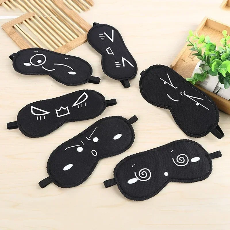 Cartoon Facial Expression Sleep Eye Mask Soft Shading Eye Mask Creative Personality Funny Eye Mask Wholesale 5 Pcs