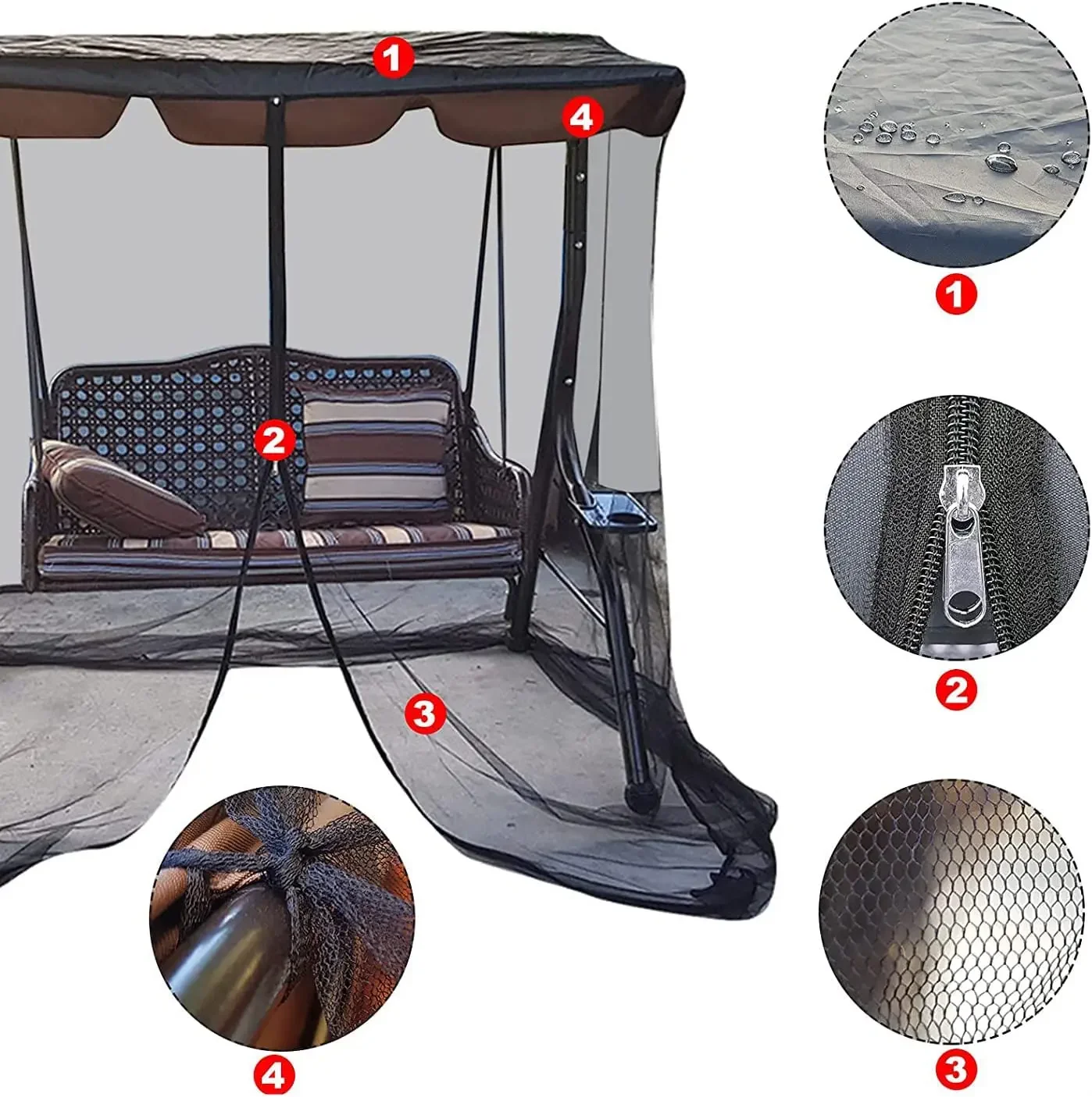 Courtyard swing mosquito net outdoor courtyard