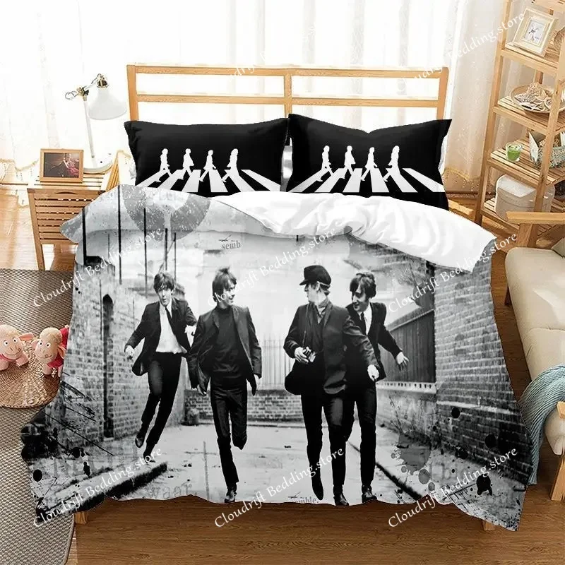 

Rock Band The Fab Four Bedding Sets,Rock Band Mop-tops Printed Futon Cover Those lads from Liverpool Duvet Cover for Teenagers