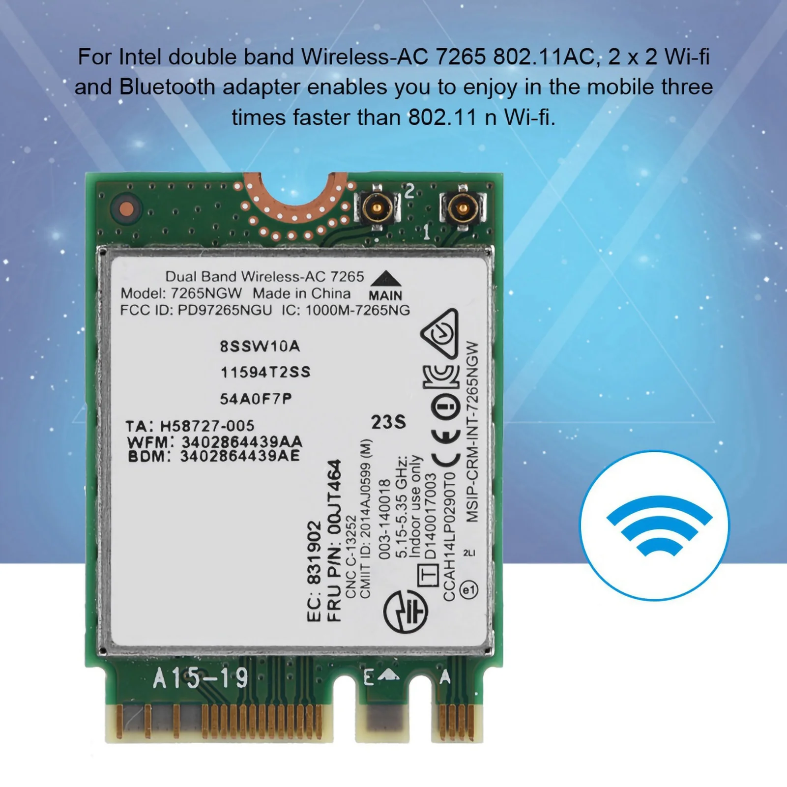 For Intel Dual Band Wireless 802.11AC For Intel Dual Band Wireless AC 7265 Dual Band Wireless 867M Network Card Bluetooth 4.0