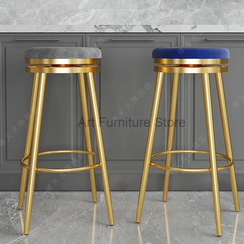 Modern High Swivel Bar Stool Gold Luxury Vintage Nordic Bar Chair Designer Dining Silla Para Barra De Cocina Bar Furniture Mzy