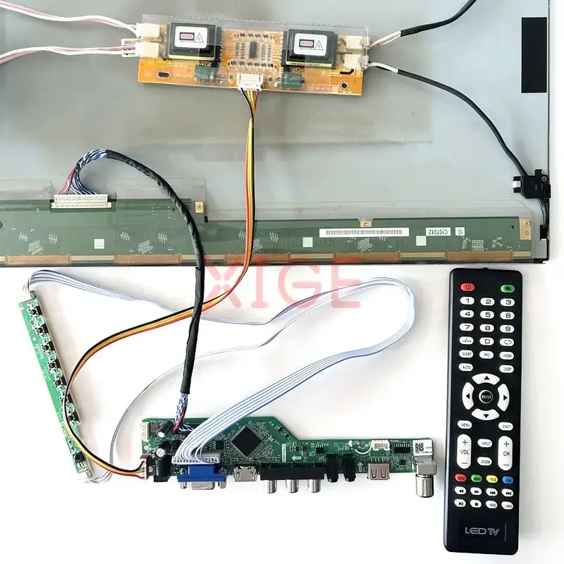 Imagem -05 - Placa Controladora de Driver Lcd Compatível com M185b1-l01 Tms185wx101tb Lvds 30 Pinos 1366*768 Kit Faça Você Mesmo av Mais Usb Mais ir Mais Vga Mais Hdmi Tela de tv Analógica 4ccfl