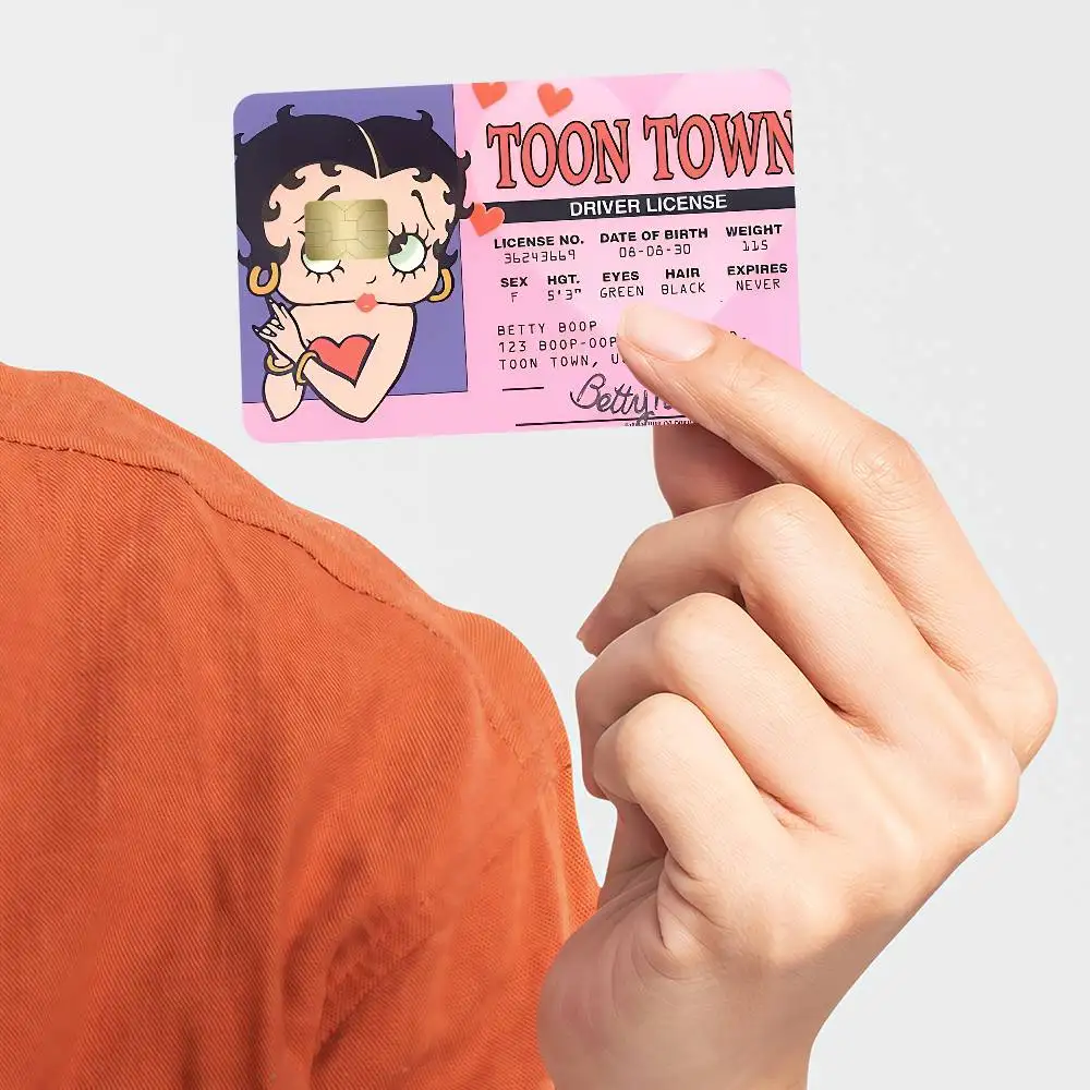 Cartoon B-Betty Cute B-Boop k Bank Credit Cards Bus Pass Stickers Cool Decoration Waterproof 4PCS Card view 5