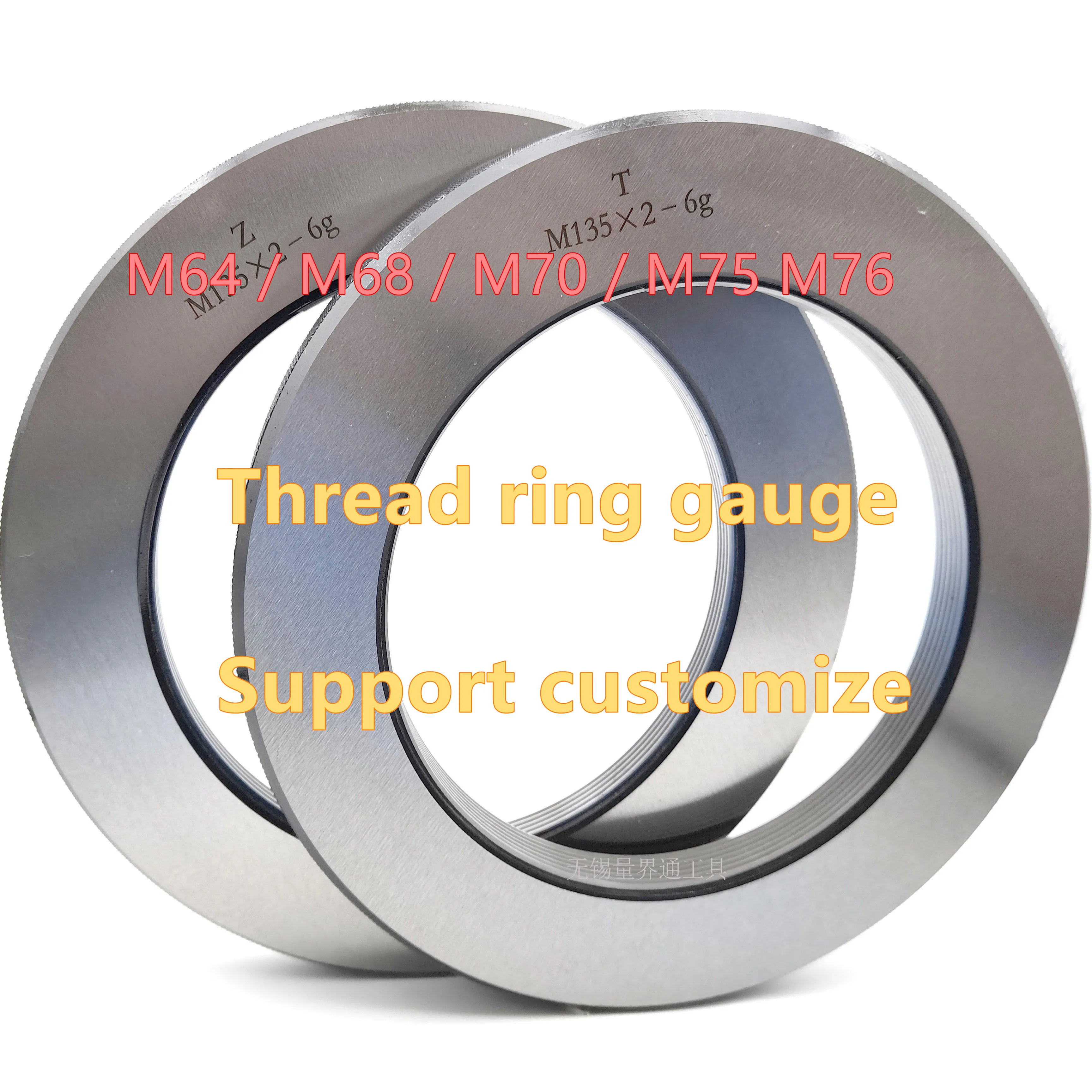 Thread Ring Gauge M64 / M68 / M70 / M75 M76x6x4x3x1.5 Metric Ring O GO NOGO Screw Thread Gages for Precision Measurement