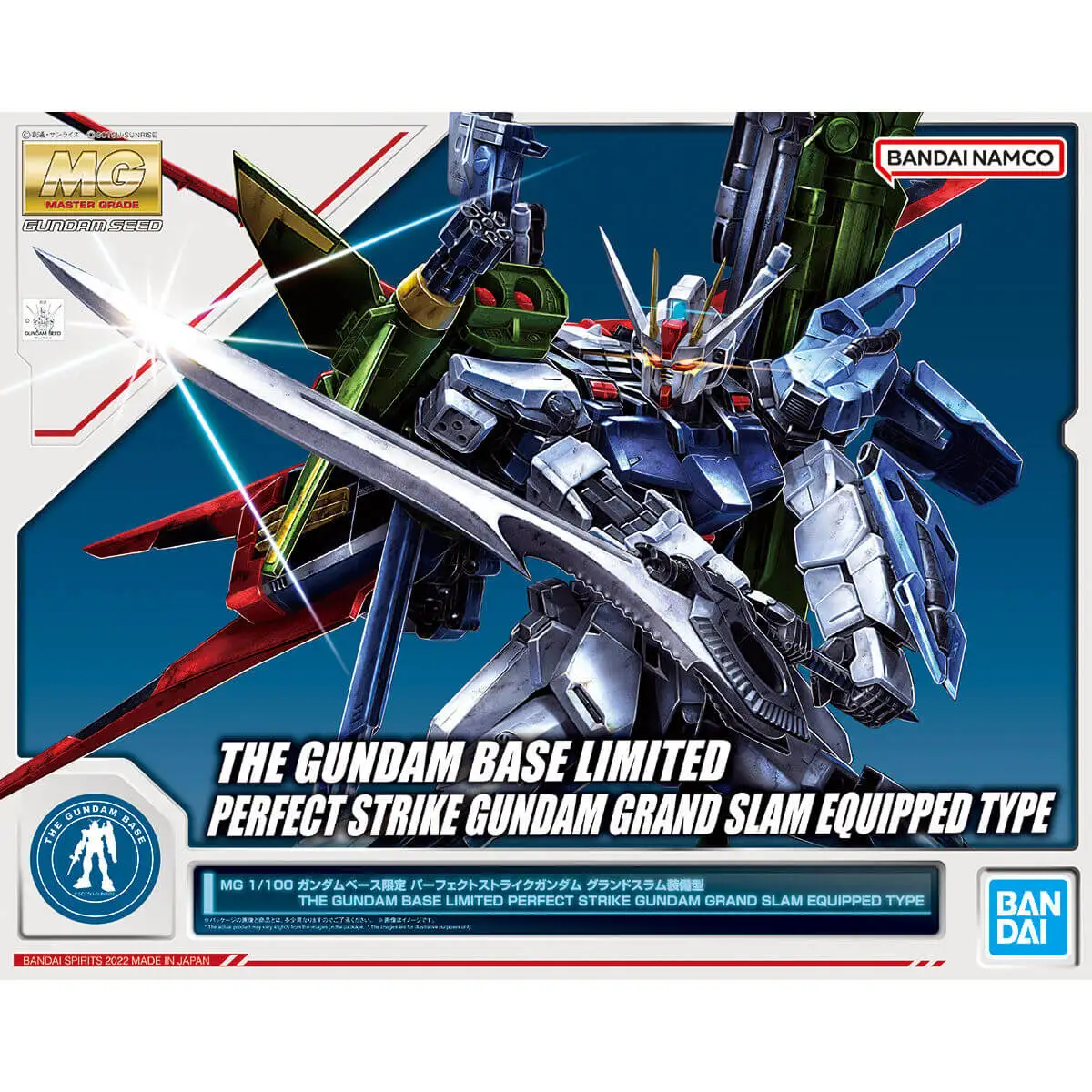 BANDAI MG PB THE GUNDAM BASE LIMITED PERFRCT STRIKE GUMDAM SLAM TIPO EQUIPADO Figura de ação modelo de montagem brinquedos colecionáveis