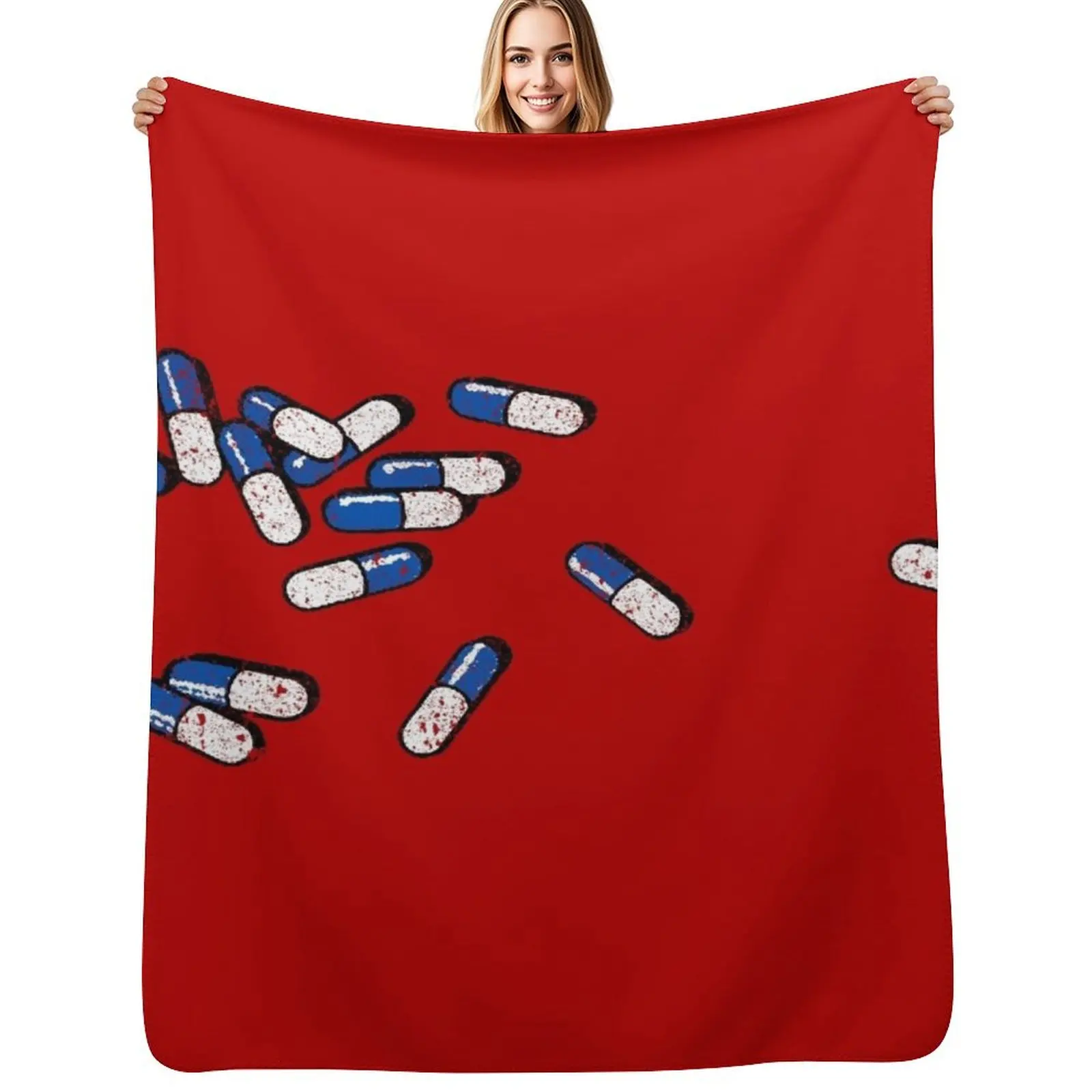 Capsules Throw Blanket Plush Fuzzy Cozy Blanket for Couch Sofa