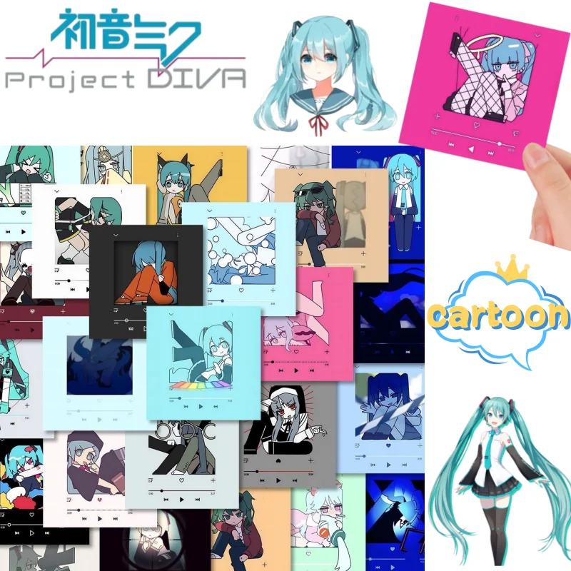 Hatsune Miku MEIKO Aufkleber, Cartoon und niedlich, stilvoll, personalisiert, hochwertige Dekorationen für Studenten-Notizbücher, 52 Stück, Geschenk – Detail 1
