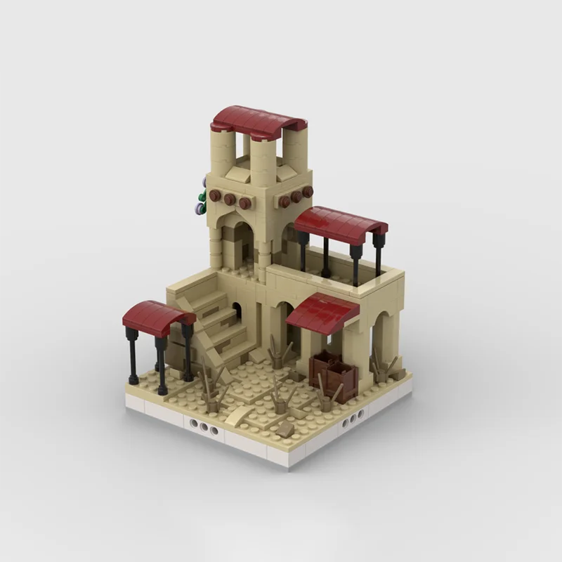 3957PCS MOC City Desert Village Street Views Model Building Blocks Stacking Bricks Creative Toys Kid Gift Diy Educational