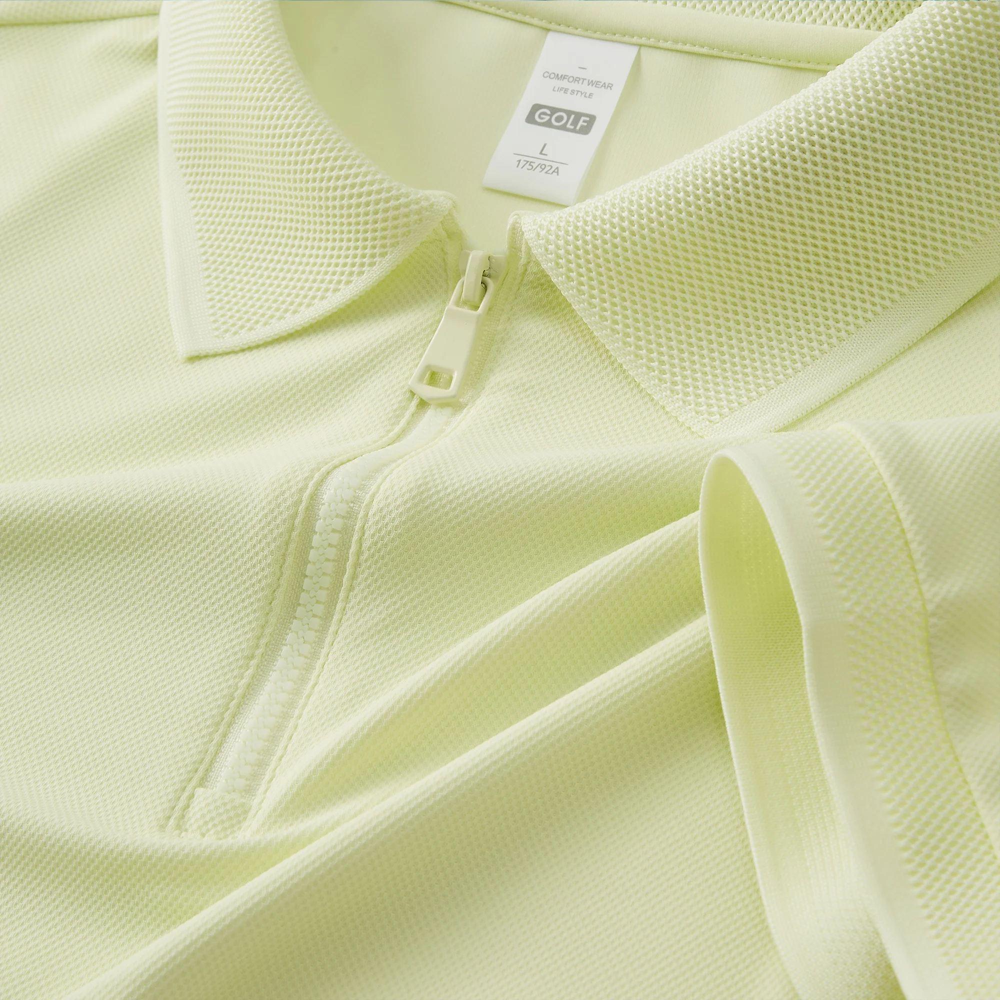 

Men's 7A Antibacterial Quick-Dry Polo Shirt - Half-Zip Short Sleeve 40K Martindale Breathable & Odor-Resistant for Sports/Casual