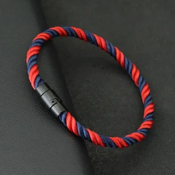 Ocean Style Men Bracelet 6mm Paracord Wrap Braclet Magnetic Clasp Outdoor Camping Cycling Hand Accessories Pulseria Hombre Joias