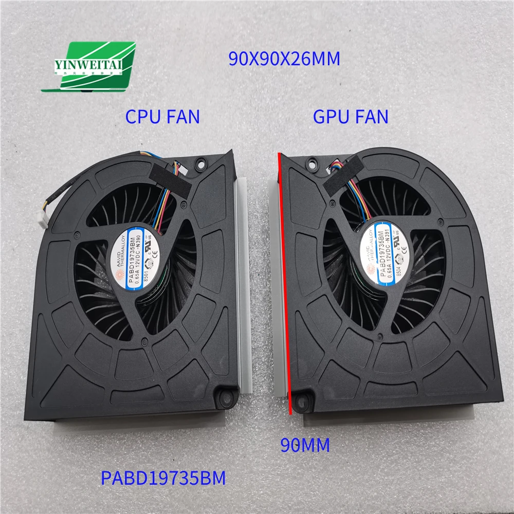 Laptop CPU GPU Fan For MSI GT73 GT73VR 6RE GT73EVR 7RD 7RE GT75VR 7RF MS-17AX MS-17A1 MS-17A2 0.65A 12VDC PABD19735BM