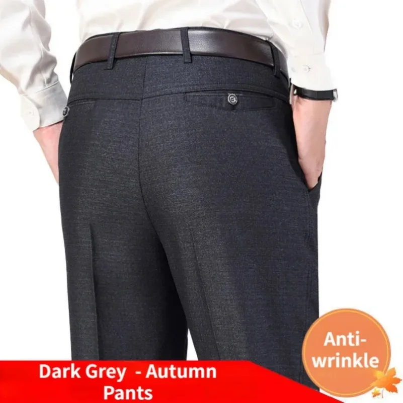 Mens Autumn Thick Casual Suit Pants Classic Business Formal Fashion Stretch Summer Thin Trousers Male Brand Clothes GOZBKF