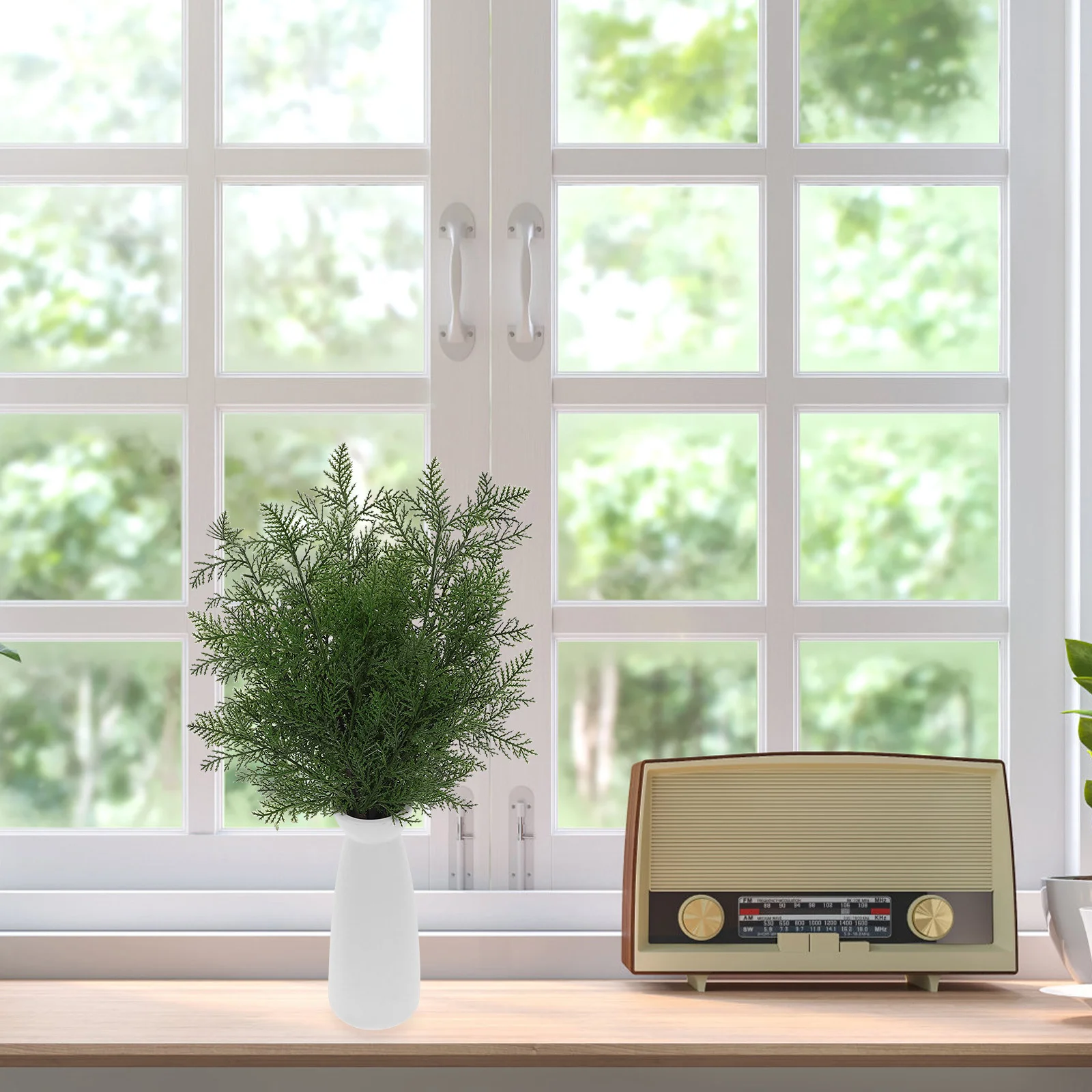 

5Pcs Simulation Cypress Leaves Artificial Plants Realistic Greenery Shrubs for Home Wedding Decoration Plastic Pine Branches DIY