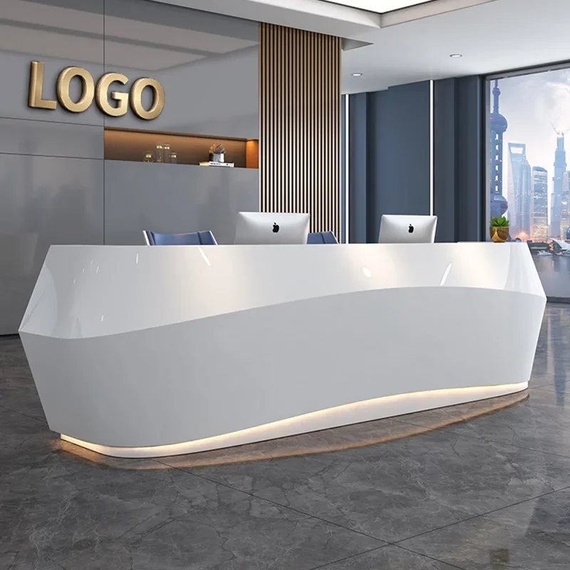 Reception Desk Painting Office Special-shaped Cashier Company Front Desk