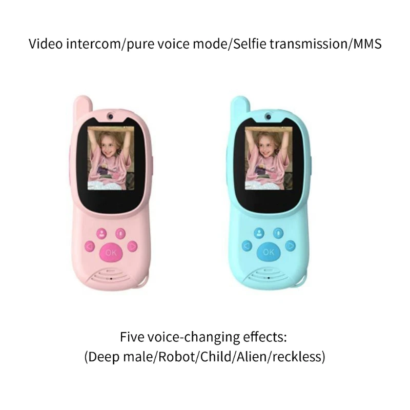 Vídeo definição walkie talkie para crianças voz foto mms comunicação vídeo durável design plástico fácil operação