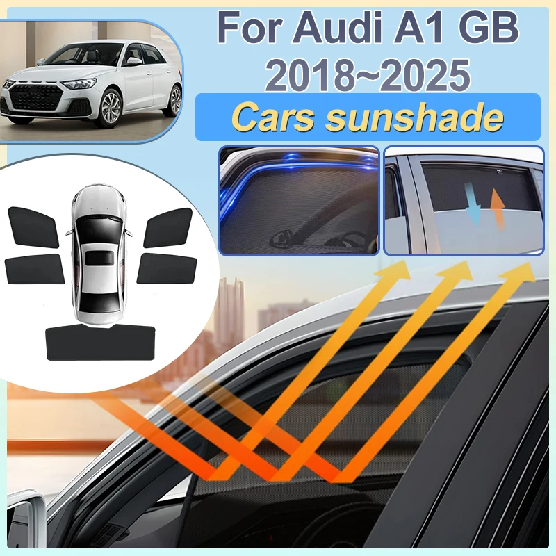 

For Audi A1 Accessories 2018-2025 GB Sportback Anti-UV Foldable Car Window Sunshade Front Rear Windshield Sun Shield Accessories