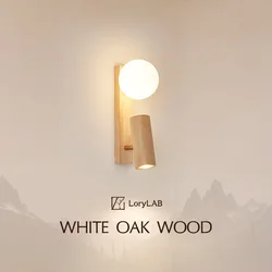 Rotatable Sphere COB Wall-Mounted Spotlight Walnut Wooden, Modern Wabi-Sabi, Wall Sconce Light for Living, Bedroom, Study Room