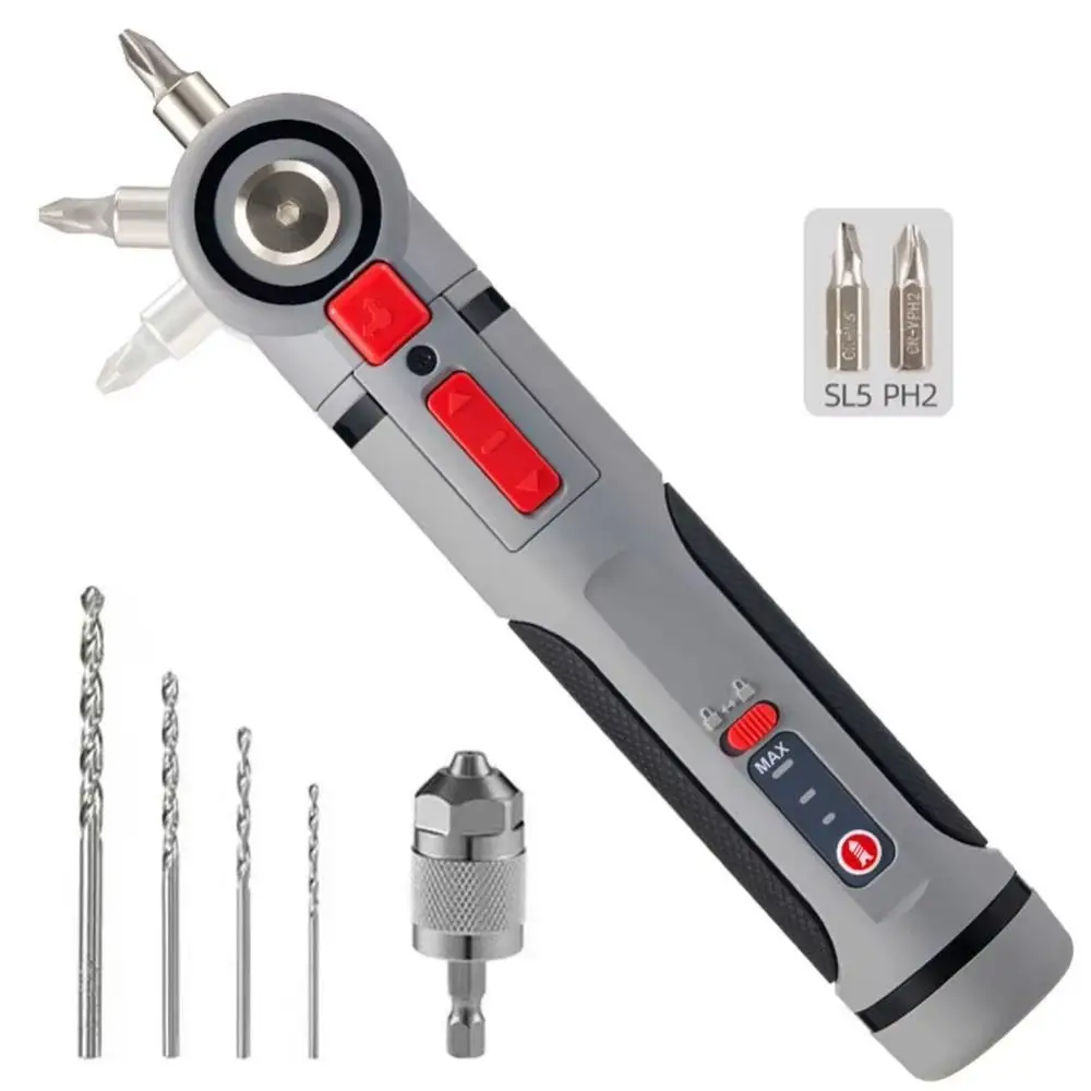 4 V Electrical Screwdriver Set Ergonomic with LED Light Cordless Screwdriver Portable Pen Shaped Power Drill Electrician Tool