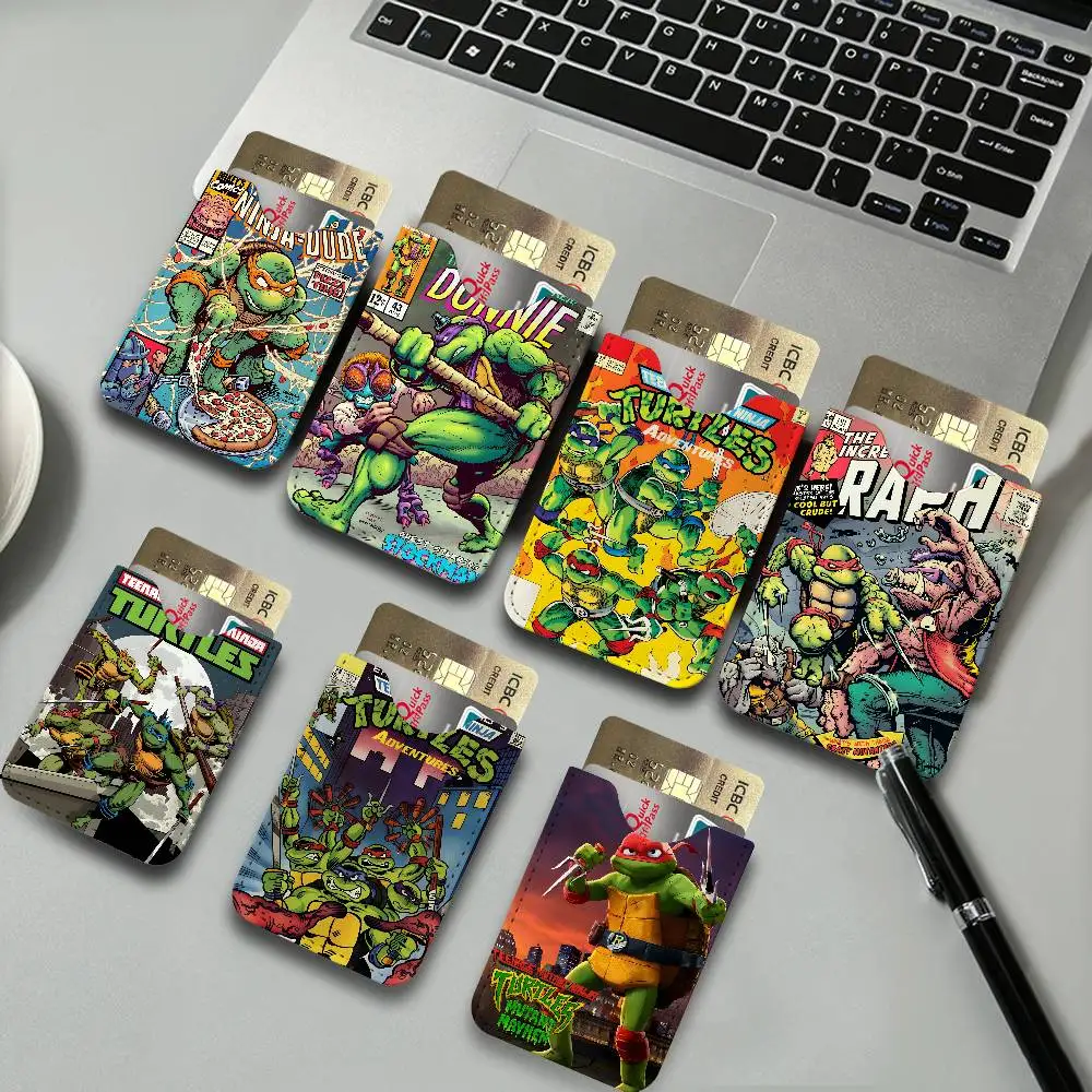 Popular T-Teenage M-Mutant N-Ninja T-Turtles Light and thin mini bag small and portable bus card protective leather case