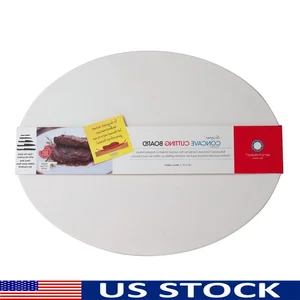 Gripper Non-Skid Concave Carving Board Polypropylene Juice Grooves Meat Holder Dishwasher Safe Oval Shape Kitchen Tool