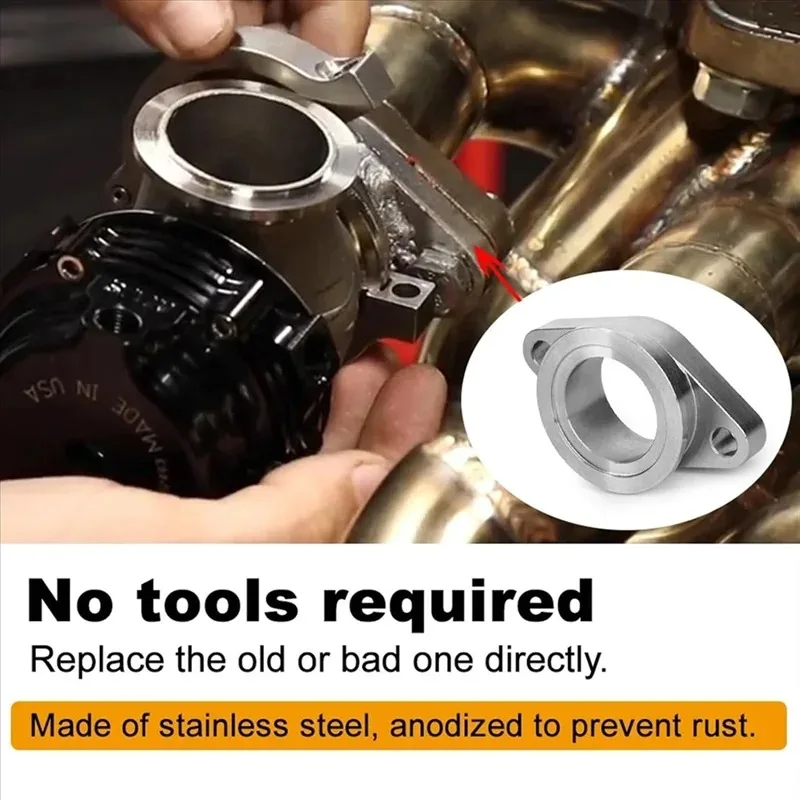

A30P-Manifold Accessories Stainless Steel 38Mm MVS V Band Wastegate Flange Adapter Kit for Car 2 Bolt Turbo Flange