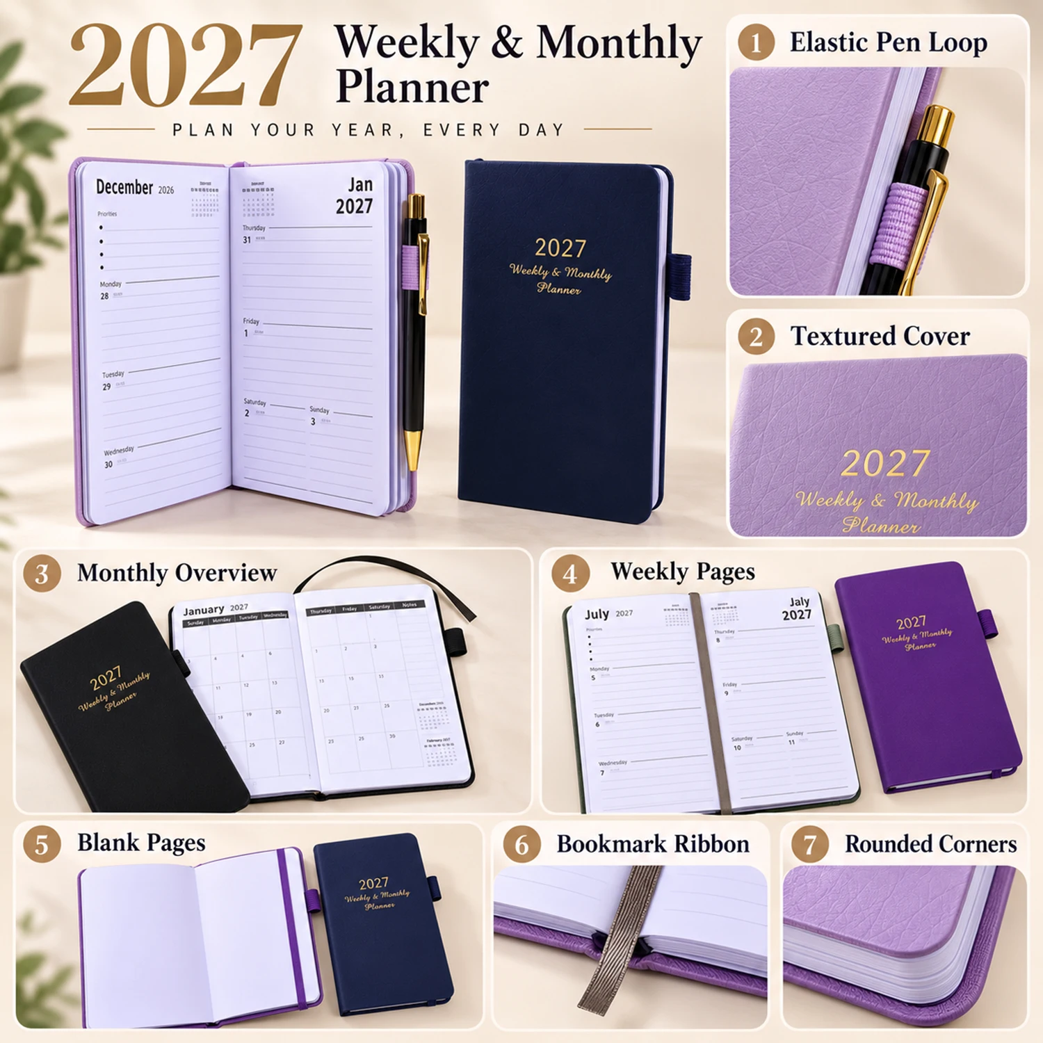 2027 Haftalık ve Aylık Cep Pla - Leather Work Diary Covers incelemesi ve fiyatı