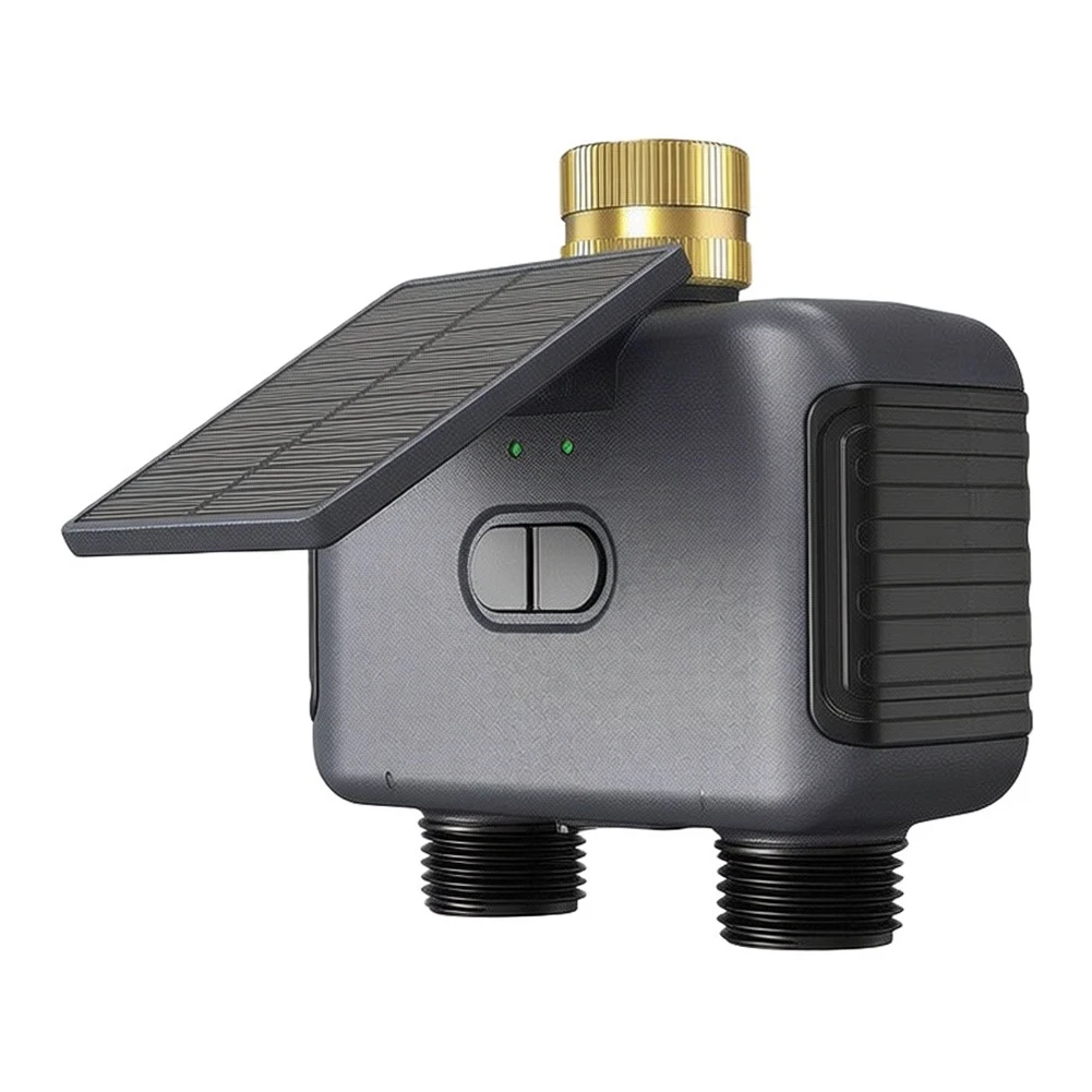 

Automatic 2-Way Solar Irrigation Timer with WiFi for Remote Smartphone Operation and Weather-Informed Watering Schedule Updates