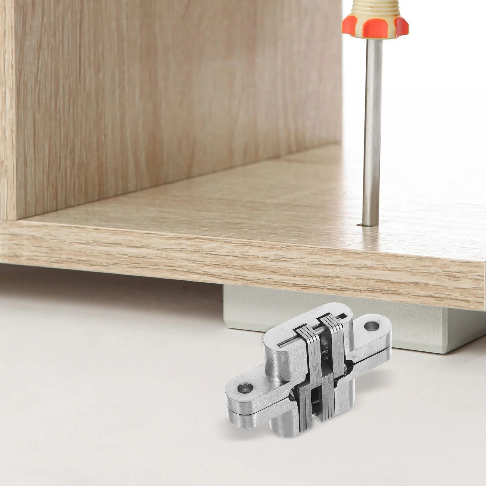 

2pcs Folding Cross Hinges Stainless Steel Heavy Duty Invisible Hinges For Cabinet Furniture Hidden Pivot System Smooth Operation