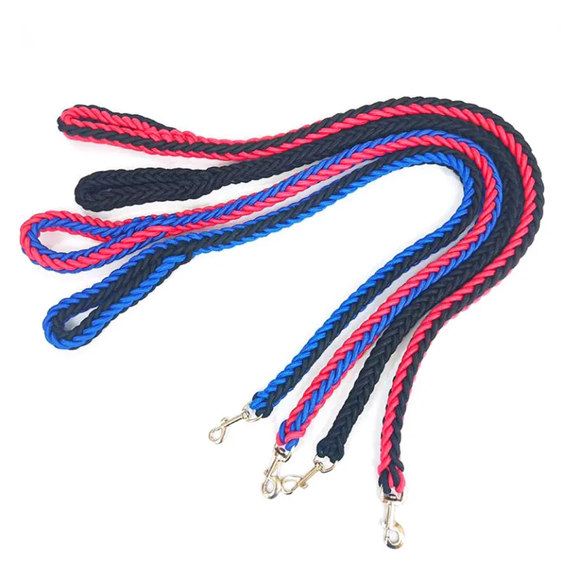 Large Dogs 2.0CM/2.5CM Nylon Dog Leash Double Colors Canvas Double Row Adjustable Dog Collar For Medium Large Dogs 130cm