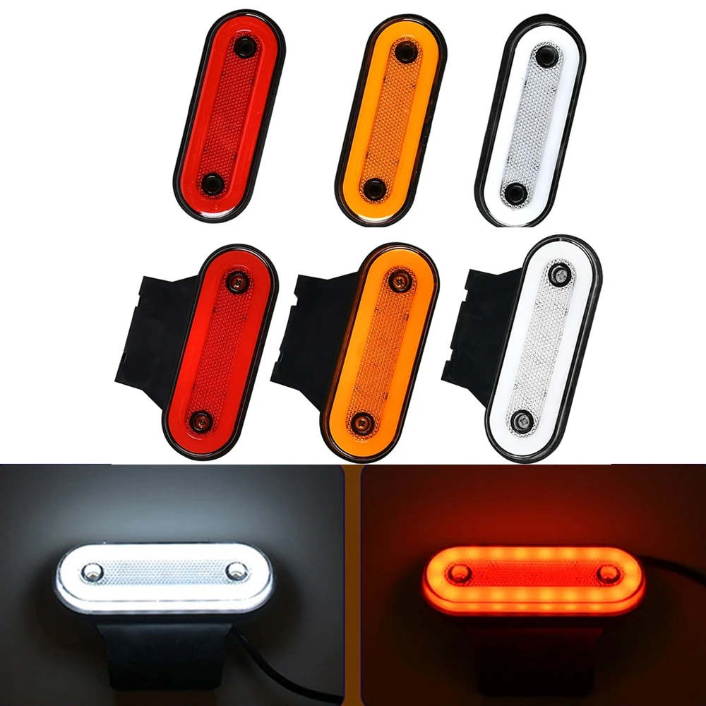 

1PC LED Side Marker Light 12V 24V Truck Clearance Lamp Tail Light Trailer Tractor Lorry Warning Parking Lamp with Bracket Parts