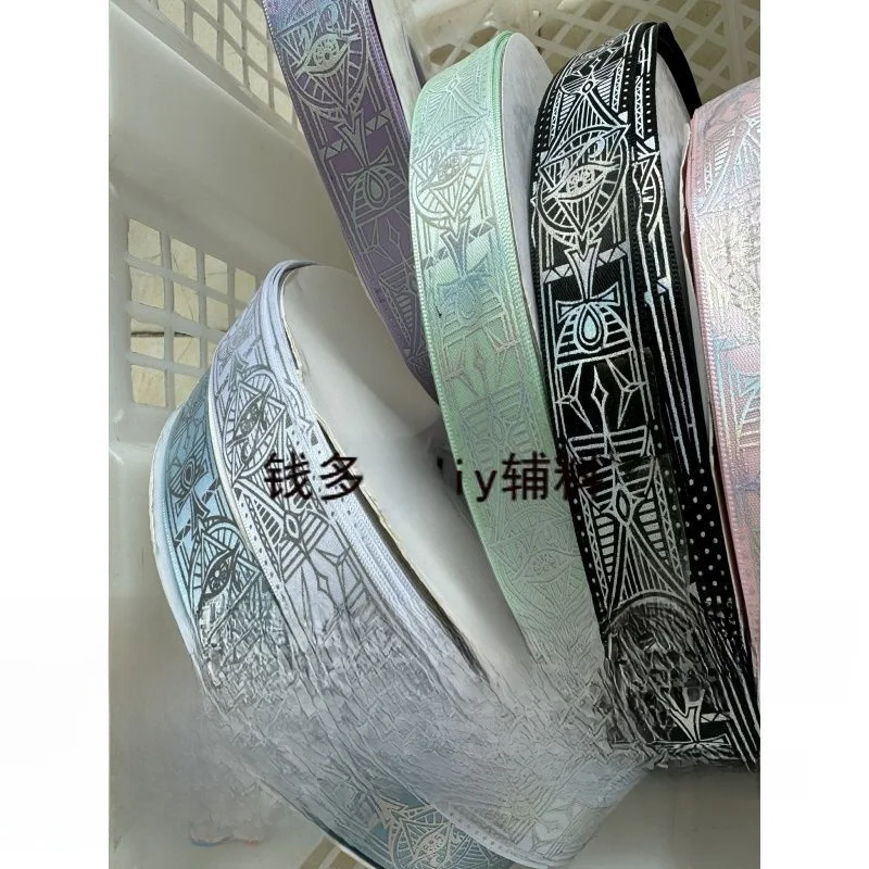 Horus Eye DIY Handmade Silver Heat Transfer Ribbon Bow Tie Support Bar 5 Yards Fabric Accories for Crts And Sewing