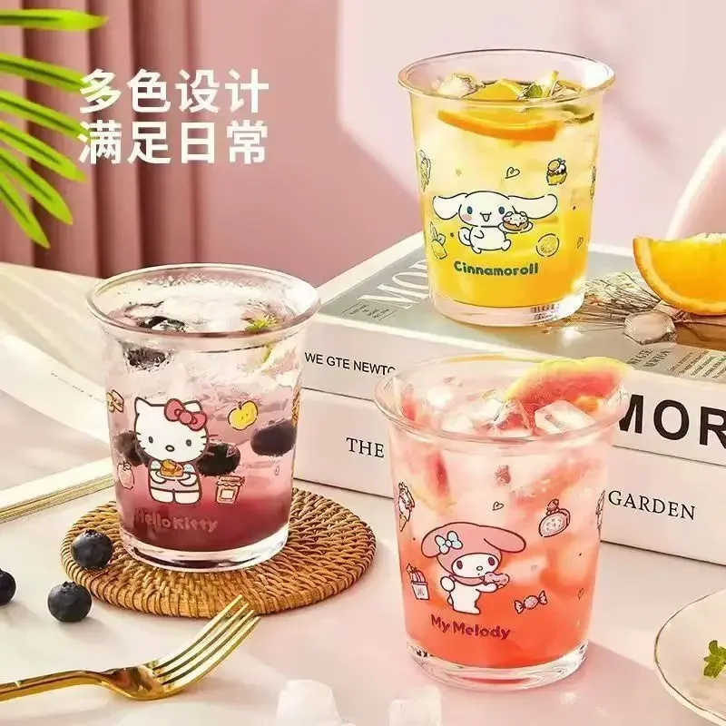 

Hello Kitty Cinnamoroll Anime Kawaii MINISO Ins Water Cup Cute Cartoon Coffee Milk Home Bottle My Melody Gifts for Girls