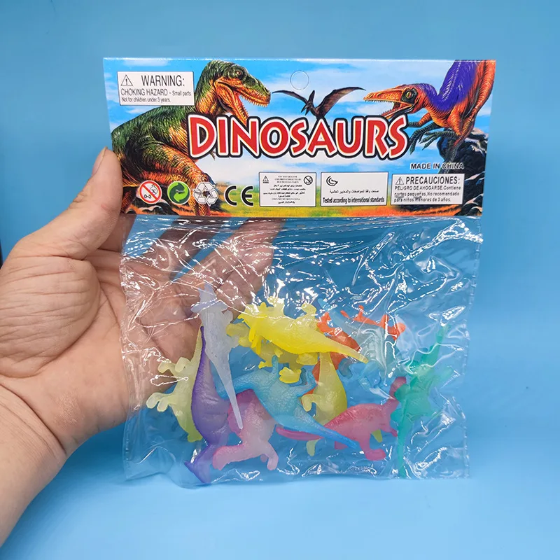 Mini figurines de dinosaures qui brillent dans la nuit, 12 pièces, petits jouets lumineux, cadeaux de fête d'anniversaire, bas de bourrage, prix de classe pour enfants
