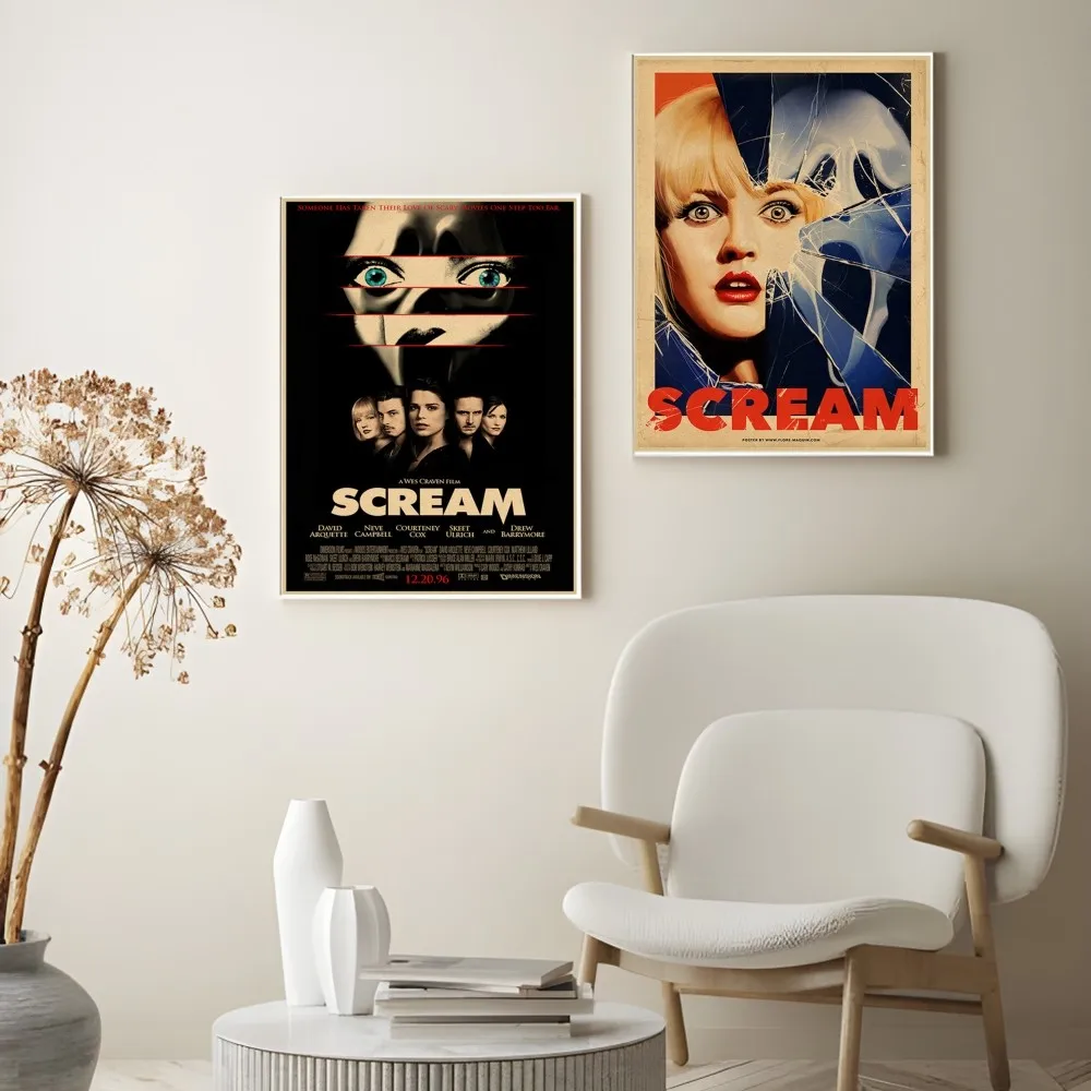 1pc Classic Horror Thriller Movie S-Scream Retro Poster Prints Perfect Design Nordic Modern living room Home Decor Gift