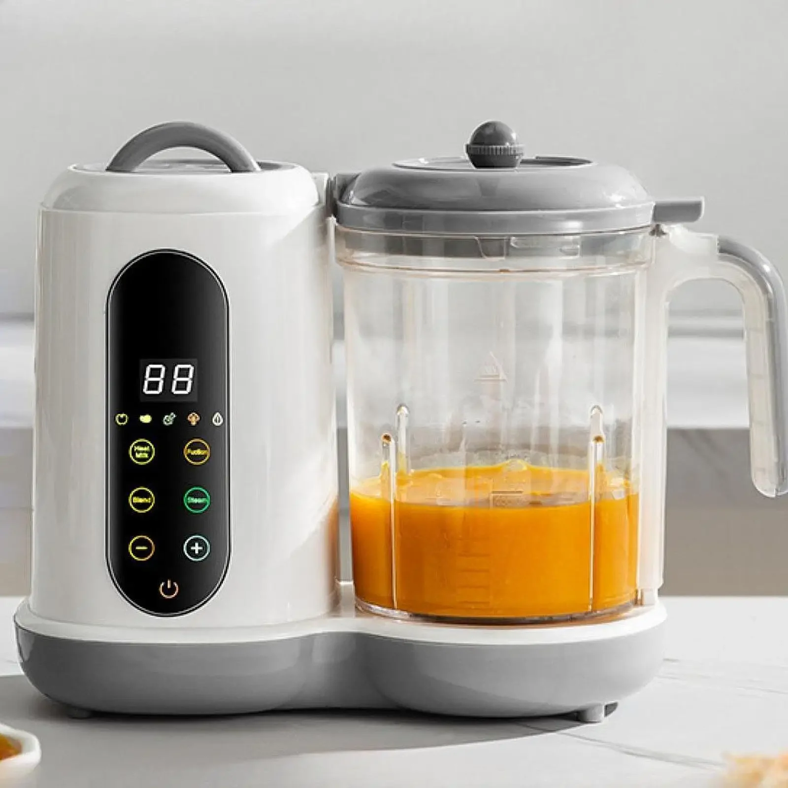 Multifunctional Cooking Machine Baby Food Steamer Touch Screen Control Puree Machine with Digital Timer For Home Kitchen