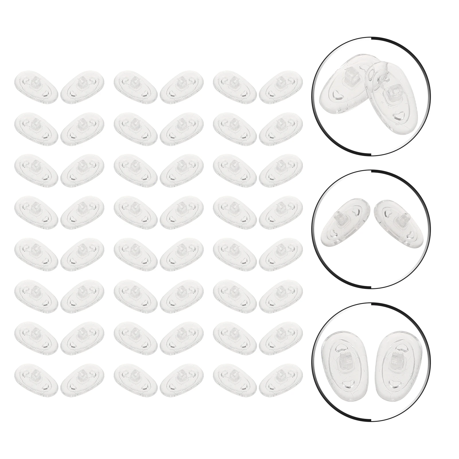 

50pcs Silicone Nose Pads For Glasses Anti-Slip Comfortable Eyeglasses Accessories Sunglasses Frames Non-Skid Cushion White