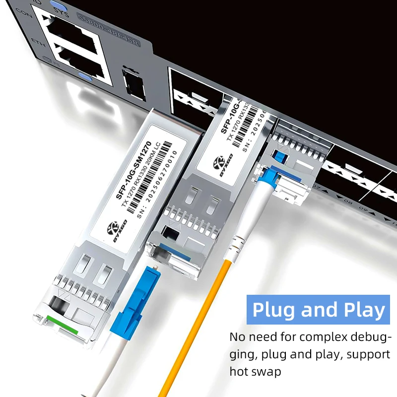 وحدة بصرية BIDI LC 10G SFP لـ Cisco/Mikrotik/Ubiquiti، جهاز التوجيه/التبديل التكيفي SFP + وحدة، جهاز الإرسال والاستقبال SM SFP من سبائك الزنك