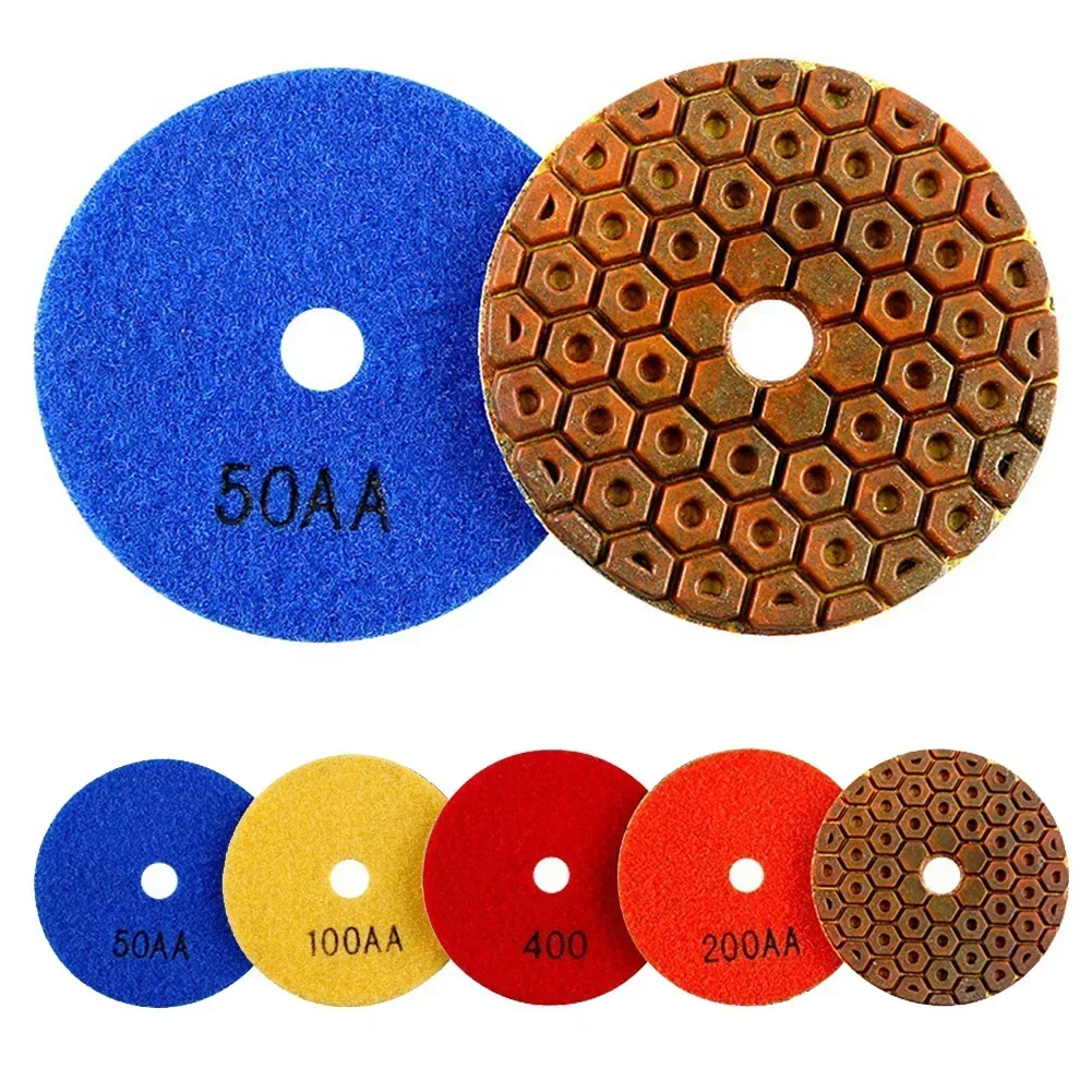 1/4pcs 4Inch Super Diamond Polishing Pads 100mm Copper Metal Bond Wet Polishing Pad For Marble Granite Stone Fast Grinding