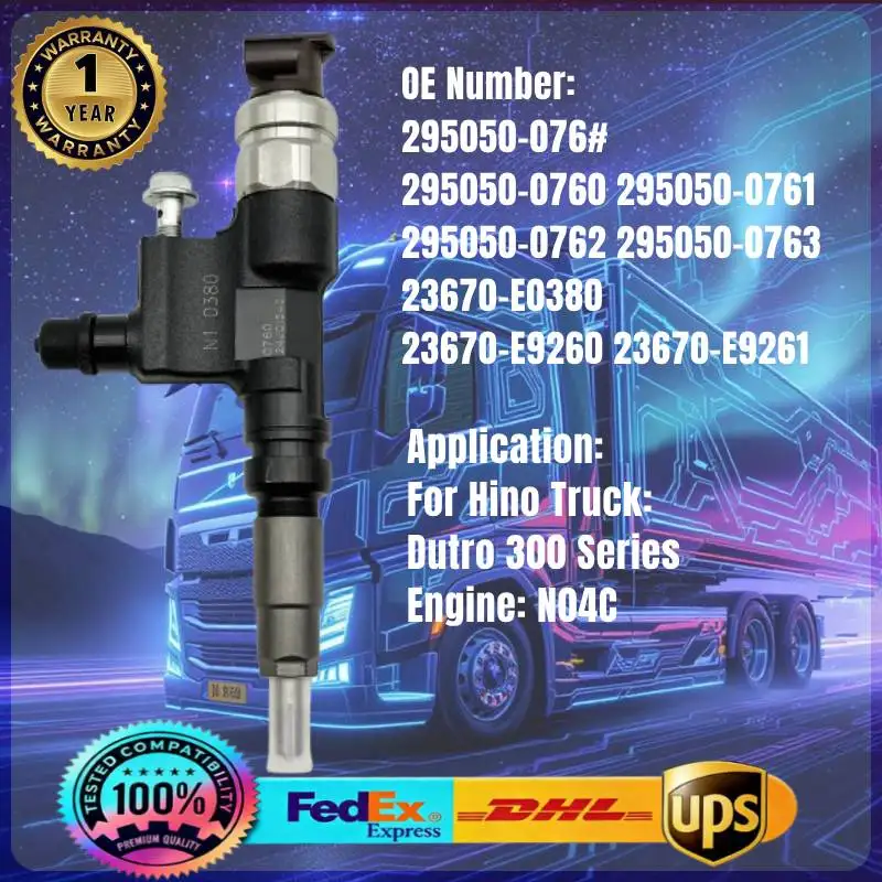 295050-0760 295050-0761 23670-E0380 3670-E9260 23670-E9261 Inyector de Combustible 295050-076 #   Para motor Hino N04C, camión Dutro serie 300