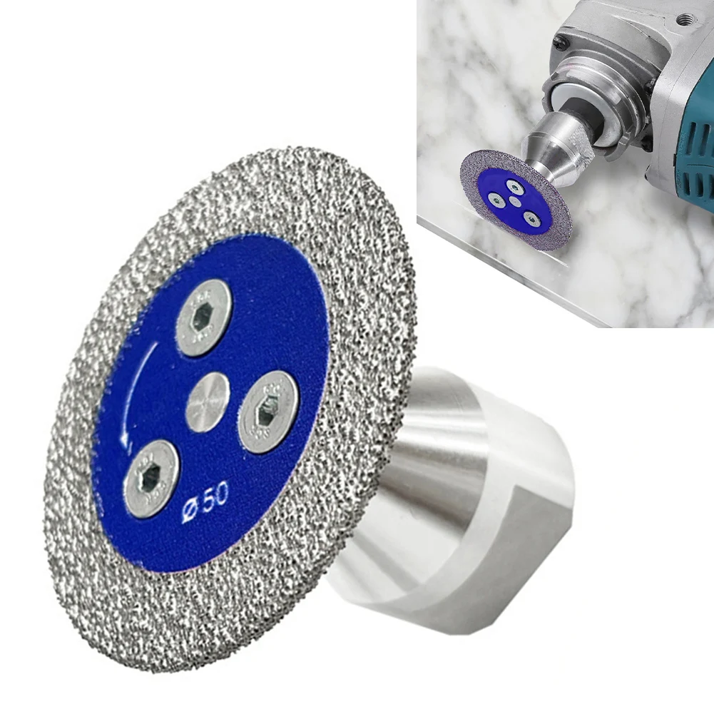 

1 шт. 50 мм шлифовальный круг для резьбы M14, фланец, вакуумная пайка, гравировальное пильное полотно для мрамора, гранита, камня, шлифовальный диск